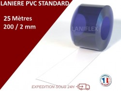 Rouleau 50m lanière PVC standard bleu 200 x 2 mm