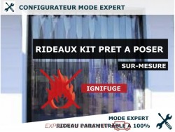 KIT RIDEAU A LANIERES PVC SOUPLES IGNIFUGE ANTI-FEU KIT RIDEAU PVC