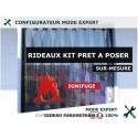 KIT RIDEAU A LANIERES PVC SOUPLES IGNIFUGE ANTI-FEU