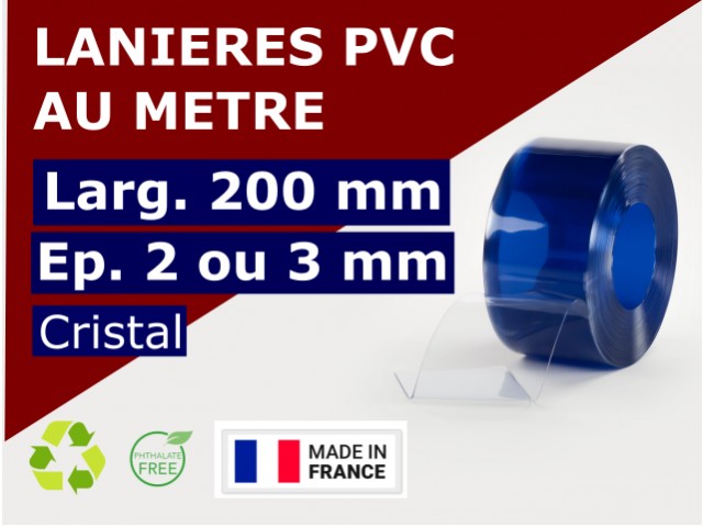 Lamelle PVC souple transp. 200x2mm 50m Rubrique(Film - Bâche)