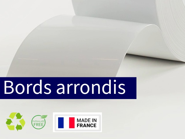 PVC souple blanc opaque avec bord arrondis